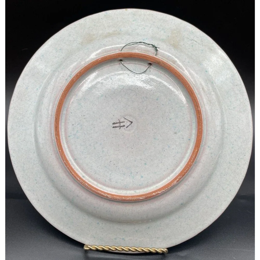 Vtg Durlach 1601 German Faience Plate Wall Hanger Hermann Vollmer 8.5